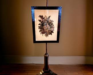 Antique Fire Screen with Embroidered Panel $265 or bid #18