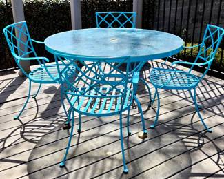 Turquoise Iron Patio Set $325 or bid #37