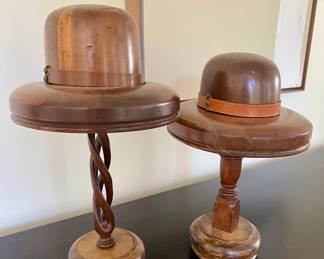 RARE carved vintage hats stands $225 each BOTH for $400