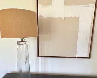 32" designer glass lamp $120