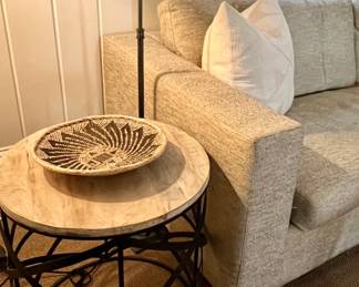 20" marble & iron end table $120