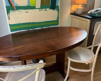 antique oval table $275  cross back chairs $50 each 