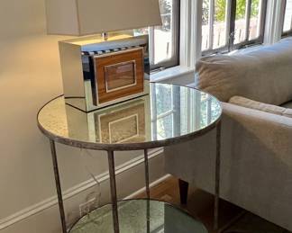 28" mirror & iron table $225