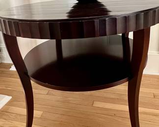 GORGEOUS! 36" fluted edge 2 tier table with drawer (currently on line for $3000) yours for $750