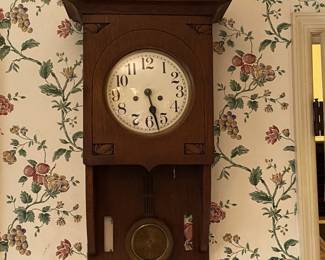 antique oak wall clock