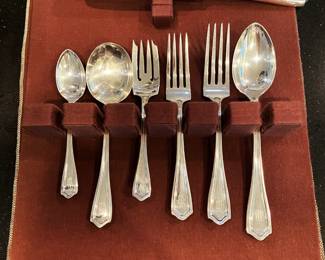 old sterling flatware - service for 8 - pattern unknown