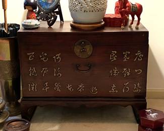 oriental trunk on stand