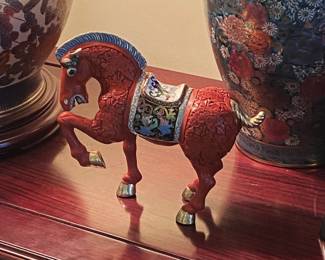 cinnabar lacquer-ware horse