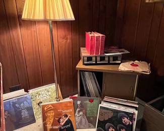 Floor lamp and records