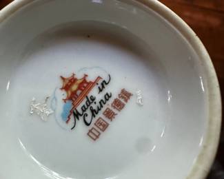 5 set of Porcelain Iris Cups and Saucers! + 3 extra saucers! Made in China!