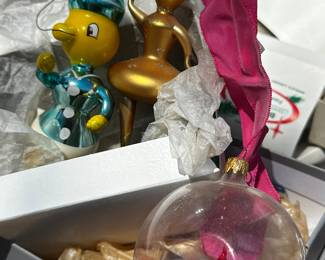 Some VERY cool vintage Christmas ornaments!  We also have MULTIPLE Christsmas trees in Various sizes, garland etc...