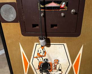 This is a vintage coin operated Midway Tornado Baseball Game. Needs cleaning and servicing. Complete! 