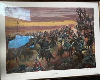 This is a STUNNING Civil War Framed lithograph! This is one of two that we have! Signed and Numbered by the artist Mort Kunstler!