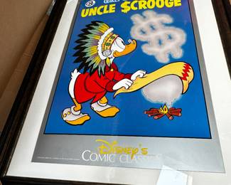 This was an absolutely surprise treasure! The box was sealed and unmarked! When opened this FANTASTIC MINT IN THE ORIGINAL SHIPPING BOX - Framed Uncle Scrooge Print was inside! Comic Book Library No. 3 copyright @1987 The Walt Disney Company. Another Rainbow Publishing Co. Inc. - Box 2079 - Prescott, AZ. 86302