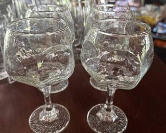A lovely set of Four Vintage Libby Chivalry Clear Wine Glasses! 