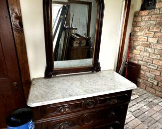 A stunning Victorian East Lake Dresser with full mirror and Marble top! EXCELLENT CONDITION for its age! 