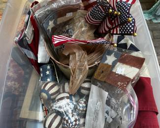 A box of terrific Forth of July Decorations! Many are country style! 