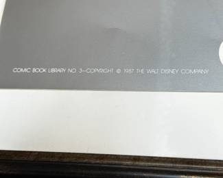 This was an absolutely surprise treasure! The box was sealed and unmarked! When opened this FANTASTIC MINT IN THE ORIGINAL SHIPPING BOX - Framed Uncle Scrooge Print was inside! Comic Book Library No. 3 copyright @1987 The Walt Disney Company. Another Rainbow Publishing Co. Inc. - Box 2079 - Prescott, AZ. 86302