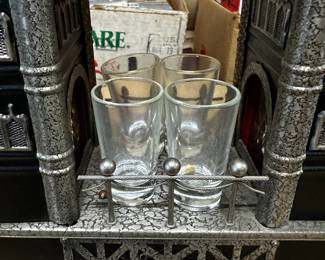 We have started moving stuff around and taking a peek into the dozens of totes/boxes waiting for us! Here are a few pics of the excellent treasures you can expect from this fantastic Fostoria estate sale!