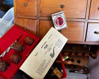 A LARGE selection of Vintage and Antique Pipe Paraphernalia! Smoking collectibles! 
