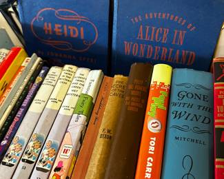 There are literally hundreds of books! From ANTIQUE to Modern! We saw some first editions too! 