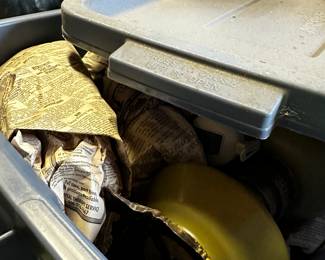 We have started moving stuff around and taking a peek into the dozens of totes/boxes waiting for us! Here are a few pics of the excellent treasures you can expect from this fantastic Fostoria estate sale!