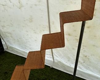 Love this wicker step shelf unit! 