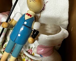 We have started moving stuff around and taking a peek into the dozens of totes/boxes waiting for us! Here are a few pics of the excellent treasures you can expect from this fantastic Fostoria estate sale!