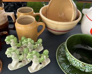 Lots of HULL and other great vintage heavy pottery pieces! Usable and decorative! 