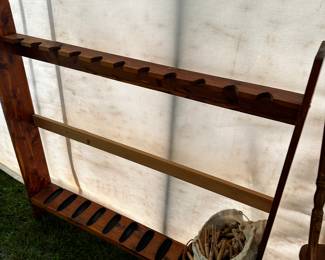 This is a homemade gun/rifle rack! AND a crap load of vintage clothes pins! 