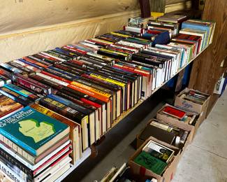 There are literally hundreds of books! From ANTIQUE to Modern! We saw some first editions too! 