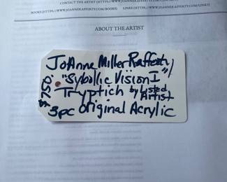 JOANNE MILLER RAFFERTY TRIPTYCH IN ACRYLIC! BEUTIFUL MODERN PAINTINGS
