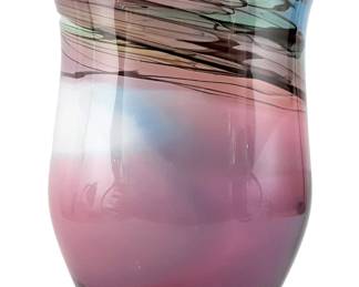 D’Luna signed ’91 Glass Vase (measures 12” in height and 8” in diameter).  Heavy vase weighing a over 7 lbs - $275.00