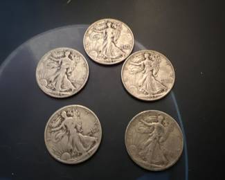 Silver Walking Liberty Half Dollars #5 offered at $55