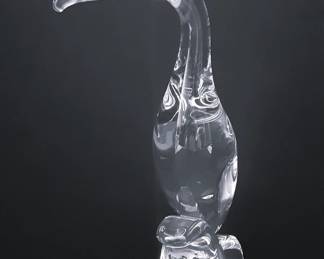Stuben Phoenix.  This is kind of rare piece (Measures 13-1/4" h, 5-1/2" wide and 3-1/4" length). Designed by Lloyd Atkins in 1965 and retired in 1985. - $650.00