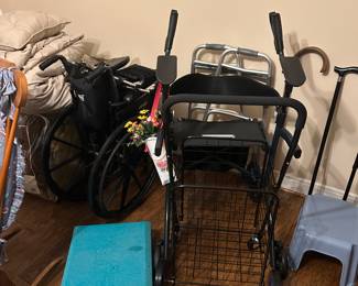Wheelchair, walker, canes 