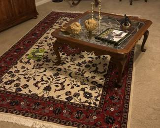 Area rug and coffee table 