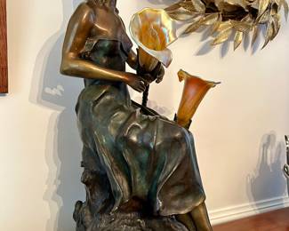 antique bronze sculpture/lamp