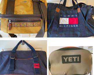 Mens’ travel gear. Mountain Khaki, Fishpond, yeti, Tommy Hilfiger. Also, TUMI 