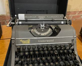 Vintage Underwood typewriter with case