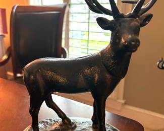 antique cast iron elk bank