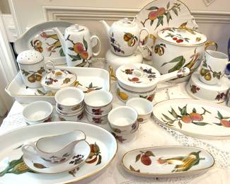huge selection of Royal Worchester “Evesham” (many more pieces not photographed)