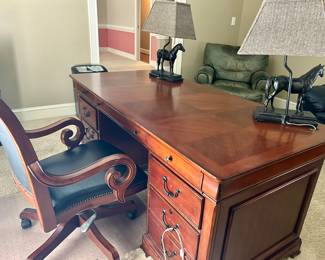Desk & leather chair