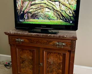 antique marble top cabinet