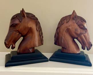 wood carved bookends