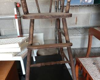 Vintage 1920 Wood Baby Chair