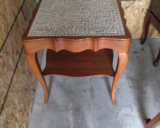 Mosaic tile top end table 