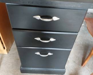 Black Wood File Cabinet 