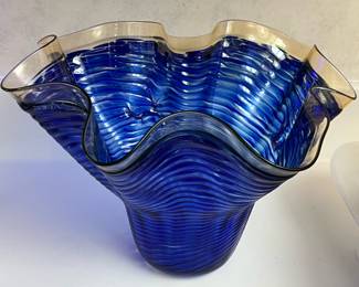 Beautiful blue glass bowl 