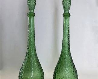 Made in Italy Verde Hobnail Decanters 